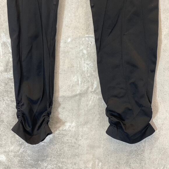 NUX Women's Black Ruched-Trim Mesa Low-Rise Pull-On Capri Leggings SZ M - Picture 5 of 8